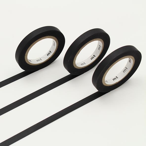 MT Masking Tape | Washi Tape: Slim 3-pack Matte Black