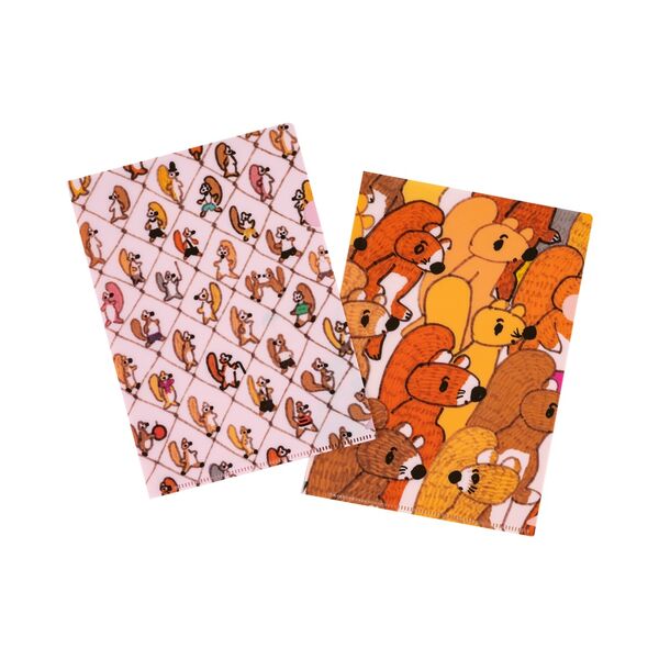 Hobonichi | Folder Set of 2 for A5: 100%ORANGE - Squirrel Squadron