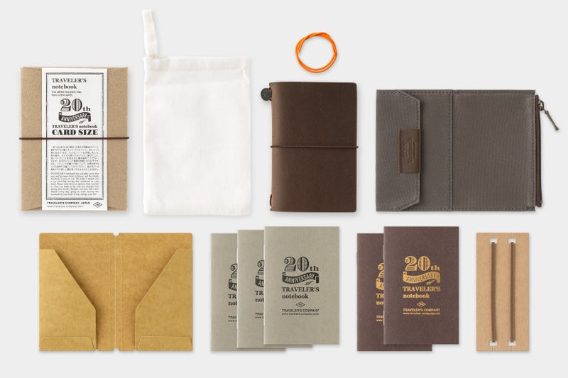 TRC | TRAVELER&rsquo;S Notebook Card Size 20th Anniversary Set - Brown