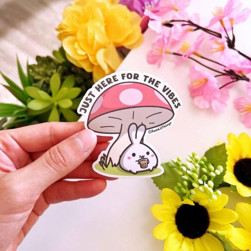 SumLilThings | Vinyl Sticker -  Here For The Vibes (Boba)
