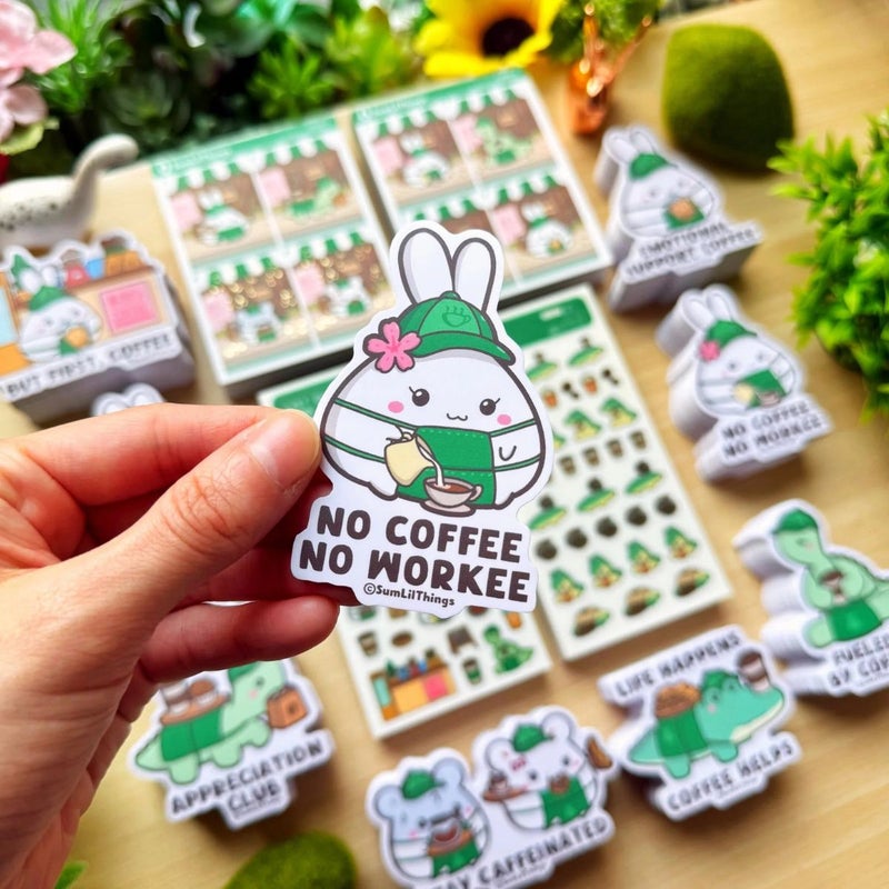 SumLilThings | Vinyl Sticker - No Coffee, No Workee