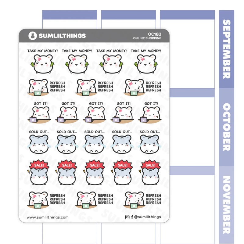 SumLilThings | Sticker Sheet - Lil' Hamster Online Shopping
