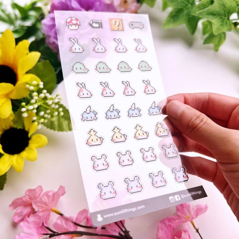 SumLilThings | Transparent Sticker Sheet - 8 Bit Misfits