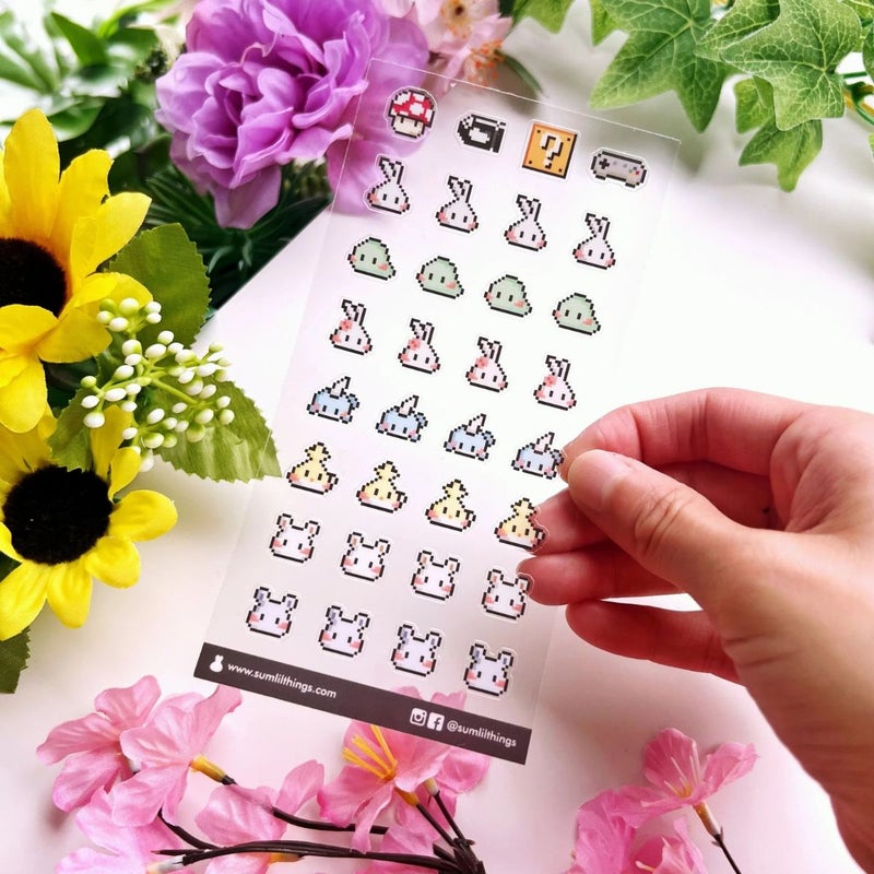 SumLilThings | Transparent Sticker Sheet - 8 Bit Misfits