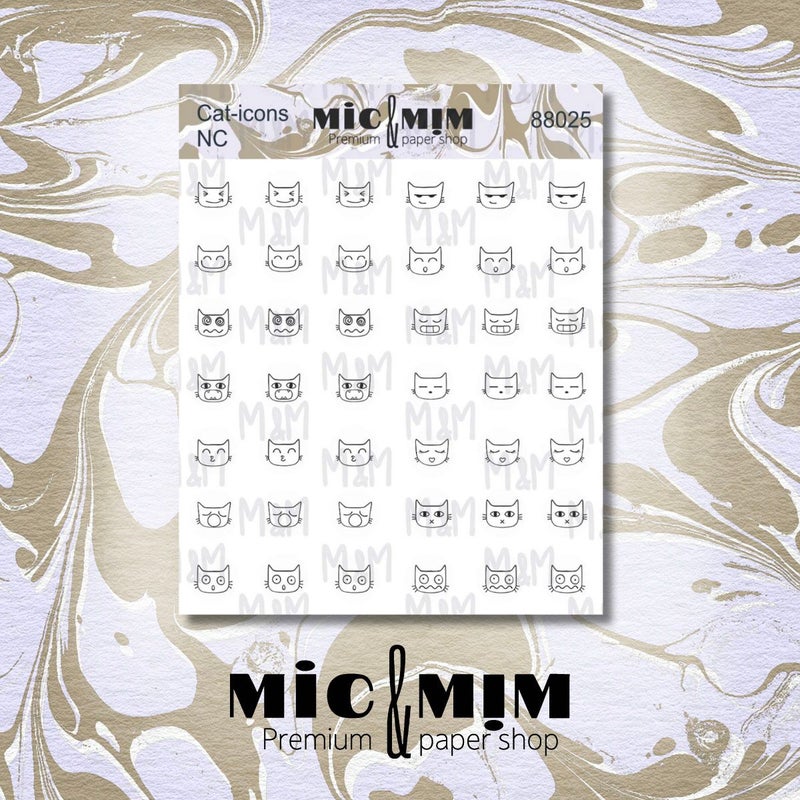MIC & MIM | Sticker Sheet - Cat-icons