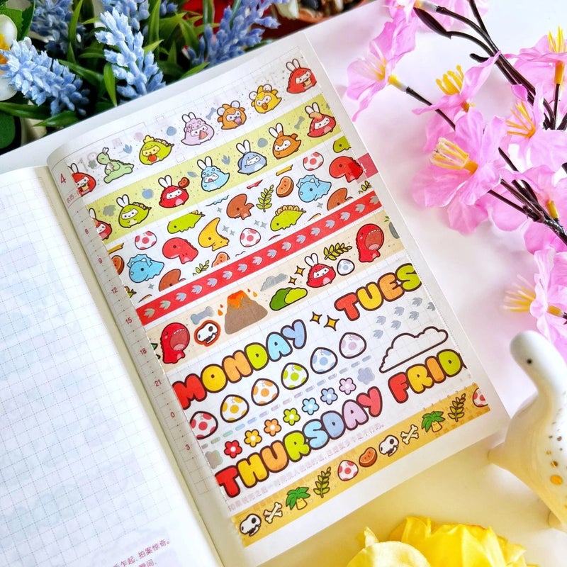 SumLilThings | Washi Tape - Lil' Dino Picnic Collection