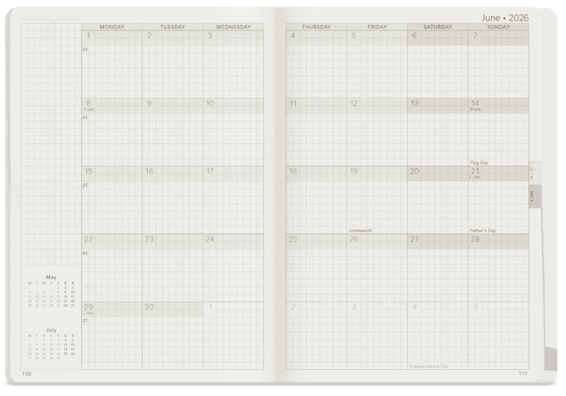 PREORDER: W222 | 2026 A5 Weekly Planner Core - Stacked  Weekends