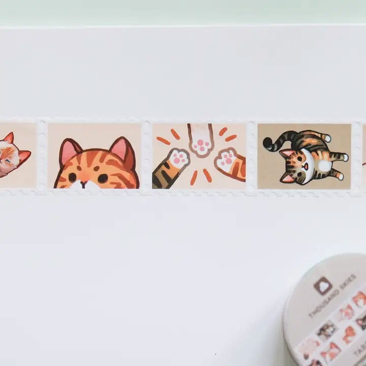 Thousand Skies | Stamp Washi Tape - Tabby Cats